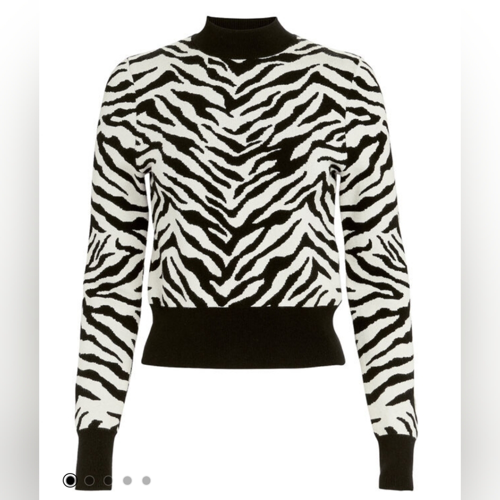 A.L.C. Black And White zebra print sweater size Small